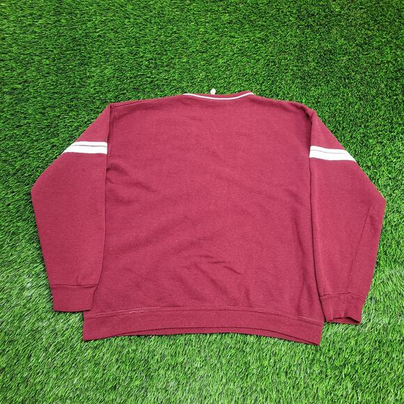 Vintage 80s MOD Sweater Womens Large 21x22 Burgundy - Picture 2 of 13